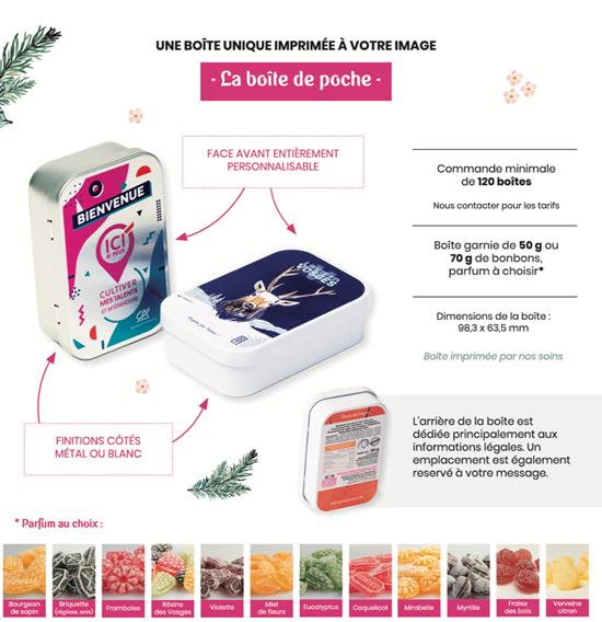 Boîte de bonbons des Vosges personnalisée