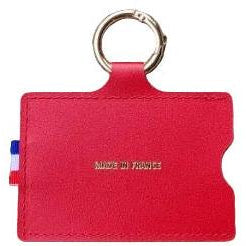 Porte-badge horizontal avec anneau mousqueton en cuir recyclé♻️ personnalisable fabrication France 🇫🇷