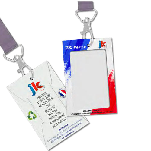 Porte-badge en papier personnalisé impression quadri fabriqué en 🇫🇷