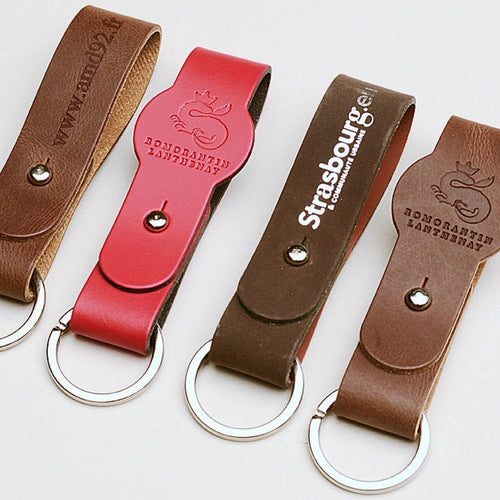 Porte-clés ceinture en cuir recyclé ♻️ personnalisé fabriqué en 🇫🇷