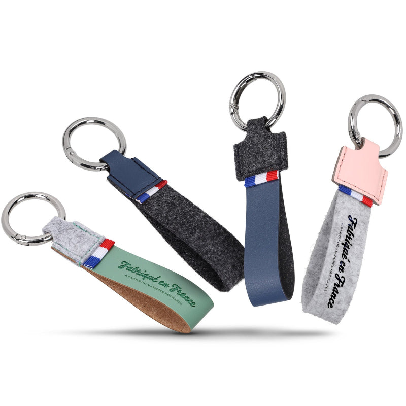 Porte-clés WiWi en cuir et/ou feutre recyclé♻️ personnalisable fabrication France 🇫🇷