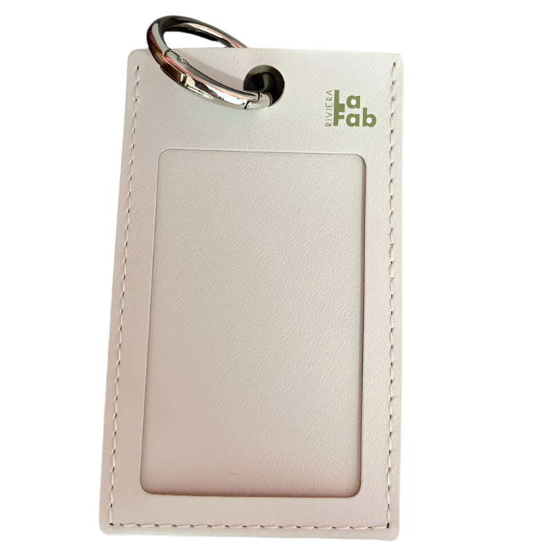 Porte-badge vertical avec anneau mousqueton en cuir recyclé♻️ personnalisable fabrication France 🇫🇷