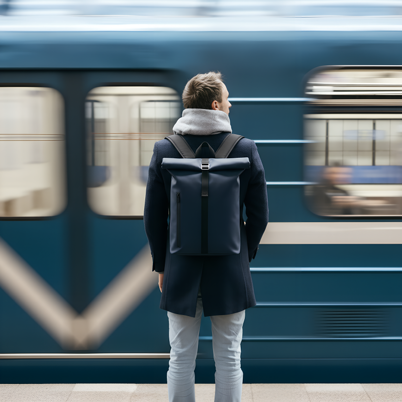 Sac à dos rolltop en PU recyclé ♻️ "L’Horizon" personnalisable 🇫🇷 - Le Cadeau Français