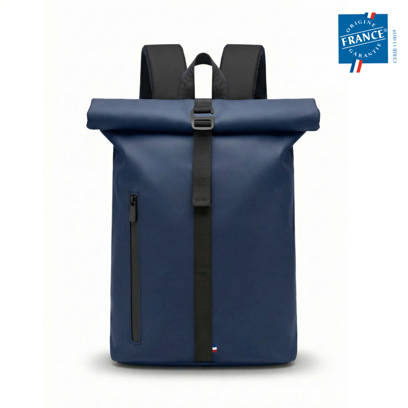 Sac à dos rolltop en PU recyclé ♻️ "L’Horizon" personnalisable 🇫🇷 - Le Cadeau Français