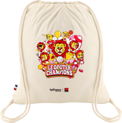 sac à dos en coton avec bretelles coulissantes Made in France personnalisable - Le Cadeau Français
