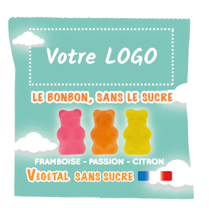 Sachet d'oursons gélifiés vegan made in France personnalisable