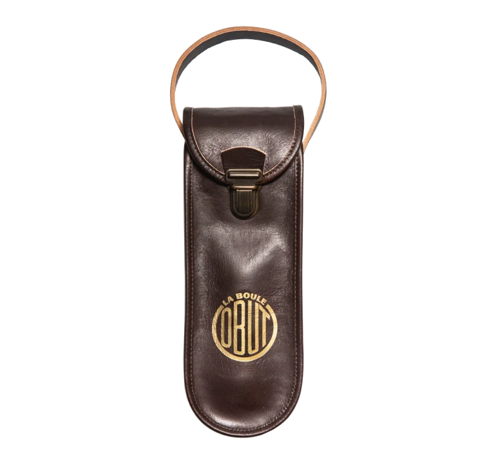 Sacoche en cuir vintage marron pour pétanque OBUT® fabrication France 🇫🇷