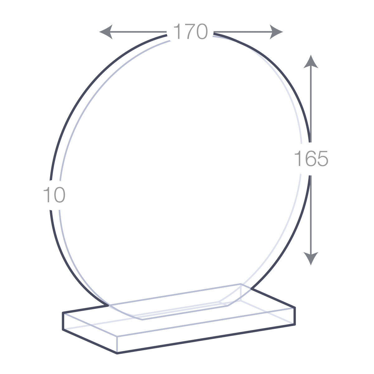 Trophée en verre rond 17 cm sur socle personnalisable 🇫🇷 - Le Cadeau Français