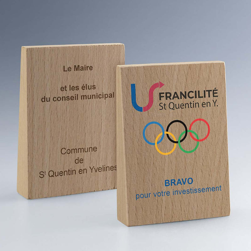 Trophée trapèze en bois 9 cm personnalisable 🇫🇷 - Le Cadeau Français