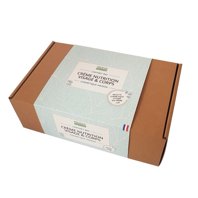 Packaging du kit cosmétique crème nutrition visage & corps