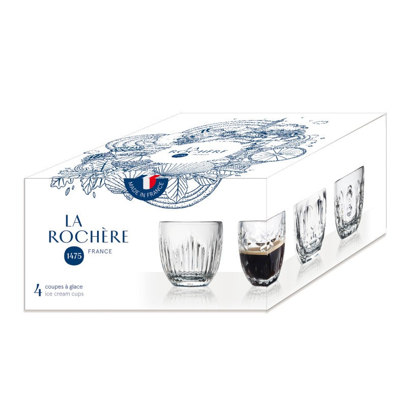 Coffret 4 tasses à café en verre La Rochère®