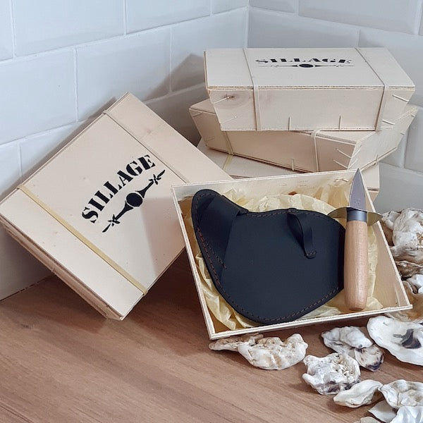 Coffret huîtrier gant et couteau Sillage Maroquinerie®