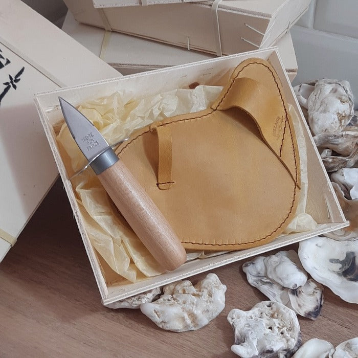 Coffret huîtrier gant et couteau Sillage Maroquinerie®