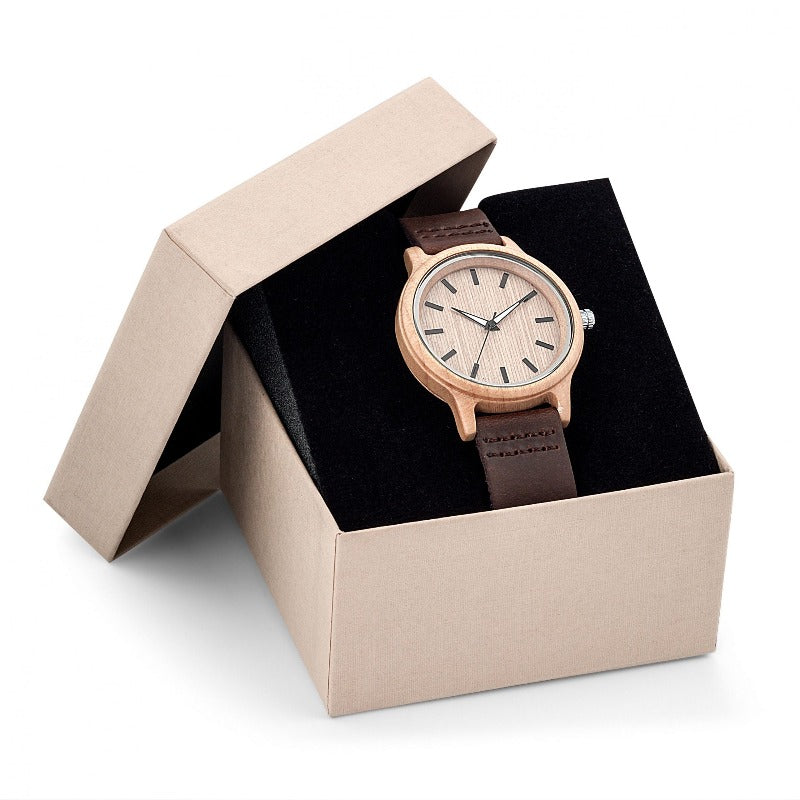 Montre publicitaire en bois personnalisée fabrication France 🇫🇷