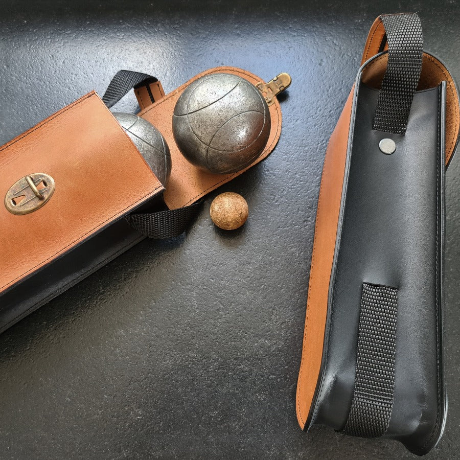 Sacoche de Pétanque Vintage en cuir pleine fleur italien 5ème Génération®