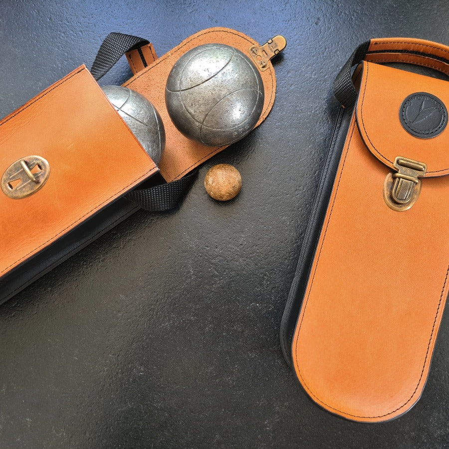 Sacoche de Pétanque Vintage en cuir pleine fleur italien 5ème Génération®