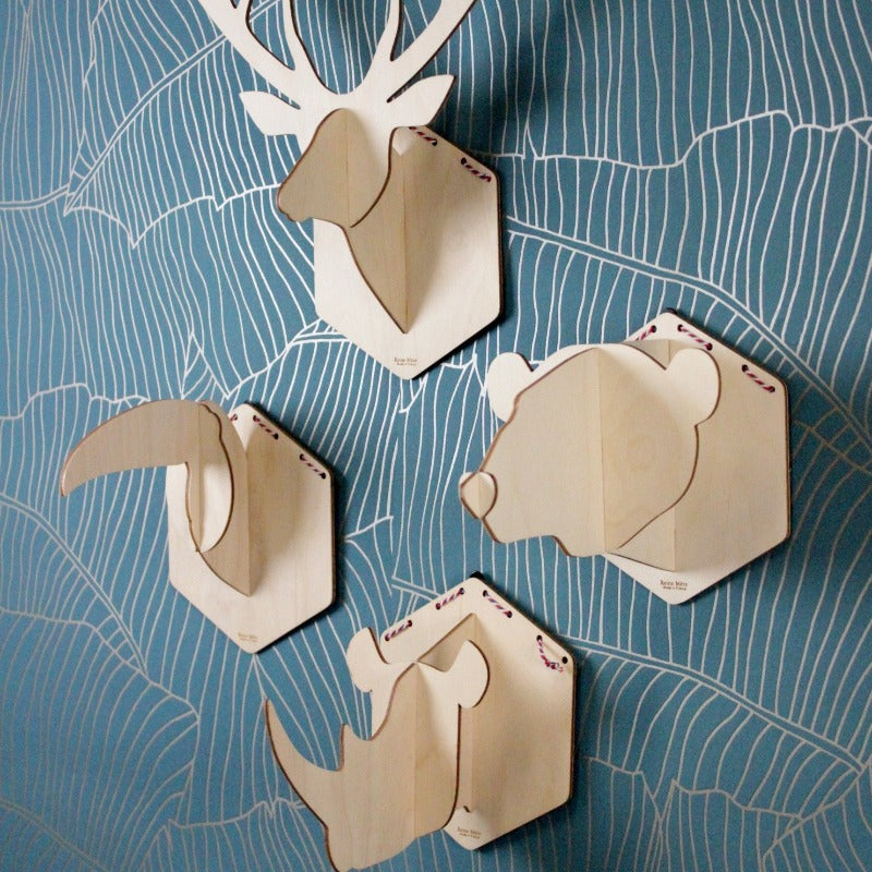 Trophée d'animaux en bois à construire Reine Mère®