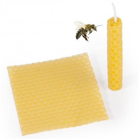 Bougie cire d'abeille avec chandelier