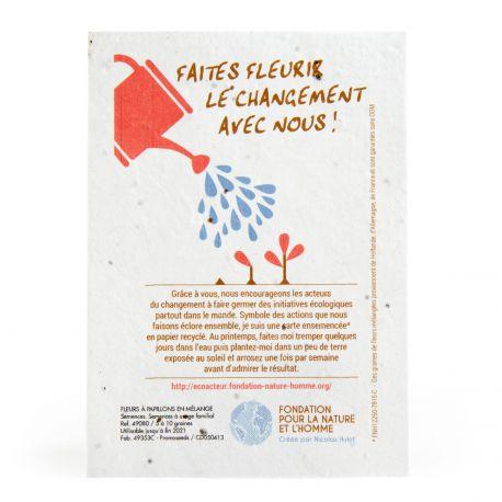Carte en papier de graines A6 personnalisé