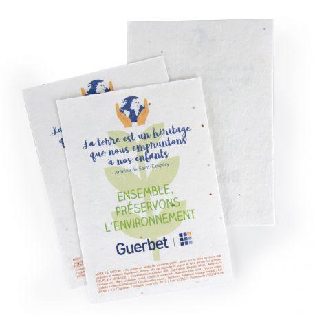 Carte en papier de graines A6 personnalisé