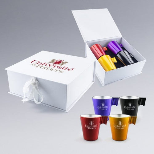 Coffret 4 tasses à expresso en verre 8 cl Luminarc® personnalisés fabrication France 🇫🇷