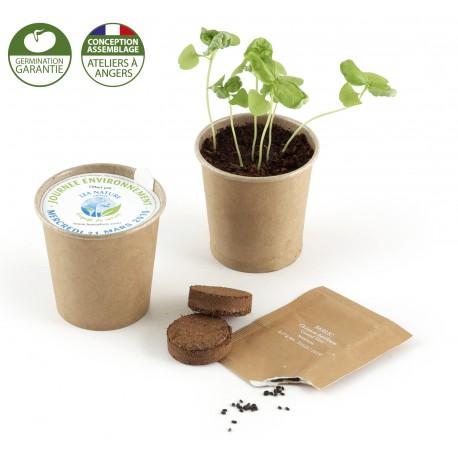 Gobelet en carton avec graines - Kit de plantation personnalisé