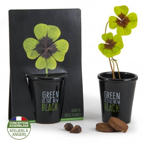 Kit de plantation black - Trèfle 4 feuilles personnalisé