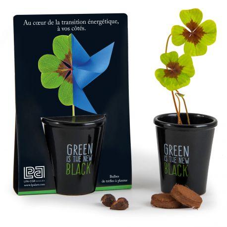 Kit de plantation black - Trèfle 4 feuilles personnalisé