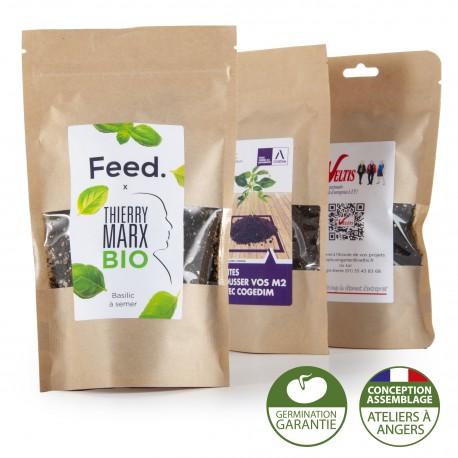 Sachet personnalisé garni de terre et graines - Kit de plantation