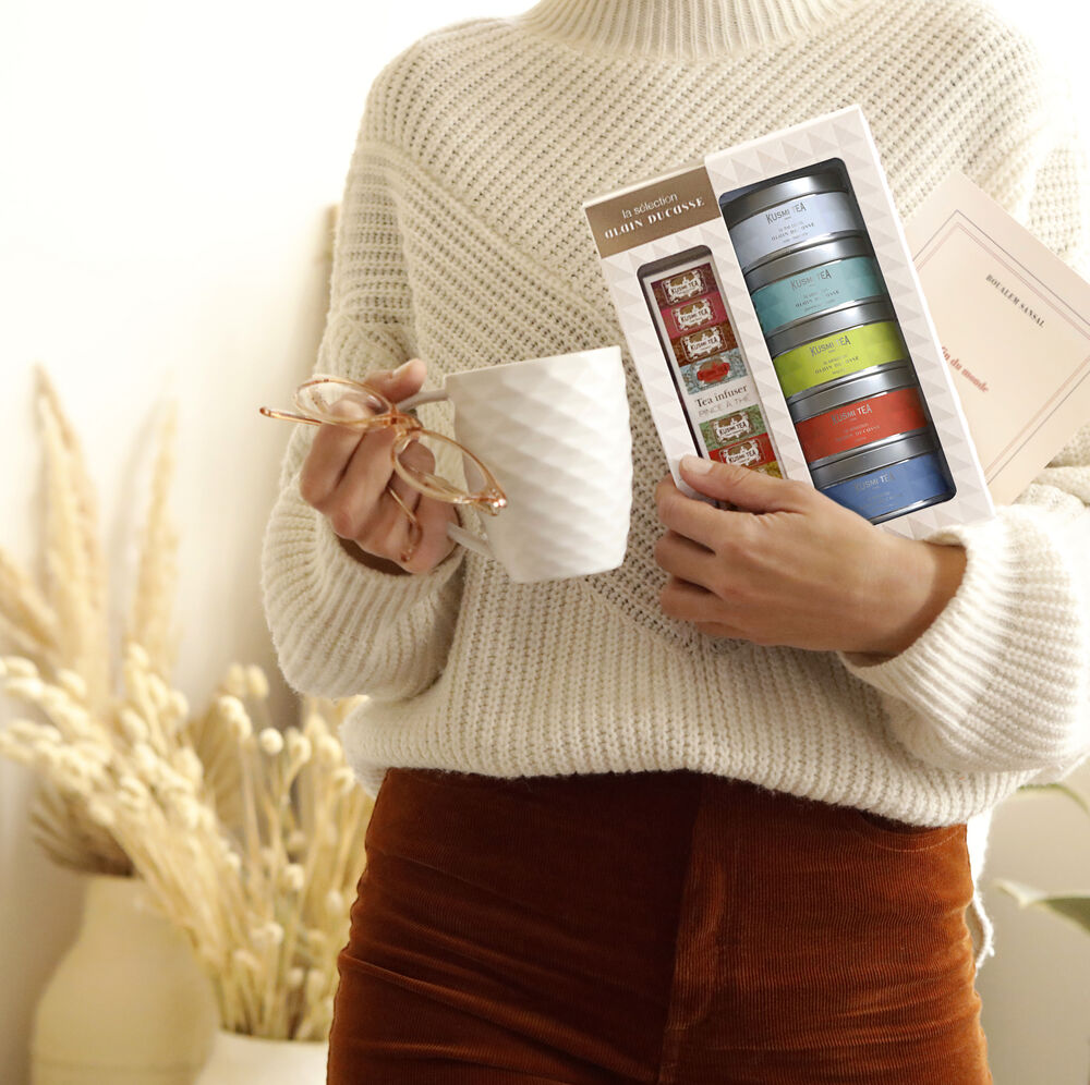 Coffret Sélection Ducasse 5 thés d'exception + pince à thé Kusmi Tea®