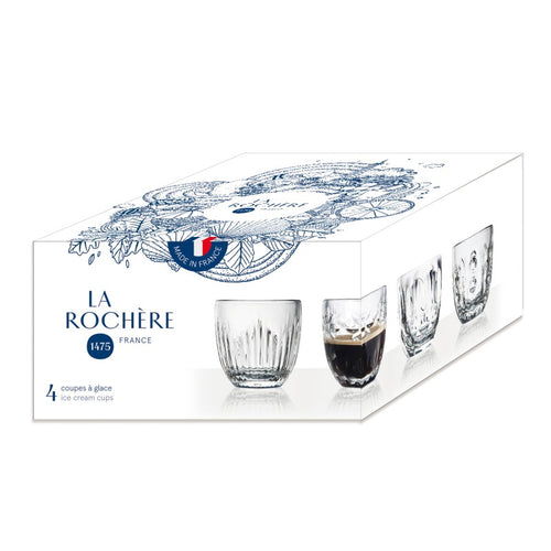 Coffret 4 tasses à café en verre La Rochère® fabrication France 🇫🇷